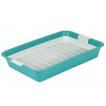 дарэлл 40х26х6,5 см туалет для кошек с сеткой, бирюзовый 1х25