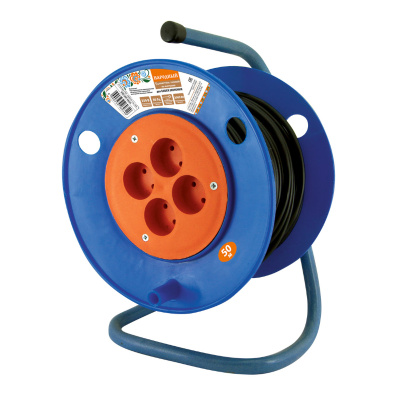 удлинитель на катушке силовой народный 4 гнезда пвс 3500 вт с/з, 40м