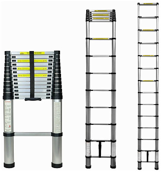 лестница телескопическая тл109 7/9 ступеней, (2.6м)