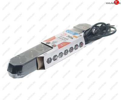 сетевой фильтр эра usf-5es-1.5m-b с баз.защ. с заземл. с выключ. 5 розеток 1,5м 10а черный