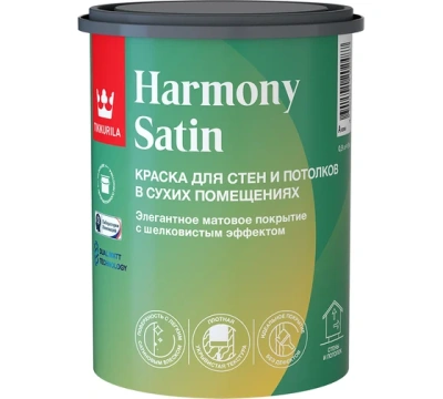 краска "harmony satin" база а для стен и потолков матовая 0,9 л (1/6) "тиккурила"