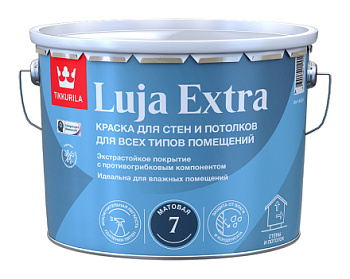 краска "luja extra 7" база а матовая для стен и потолков экстрастойкая 9 л (1) "тиккурила"