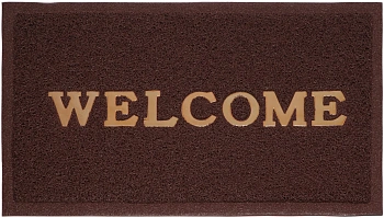 коврик придверный пористый comeforte "welcome" 40х60см коричневый 30шт/уп