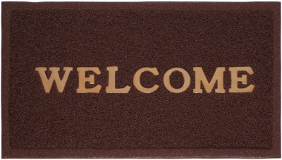 коврик придверный пористый comeforte "welcome" 40х60см коричневый 30шт/уп