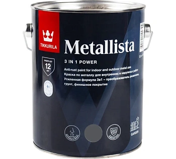 краска по ржавчине 3 в 1 "metallista" база с 2,3 л (1/6) "тиккурила"