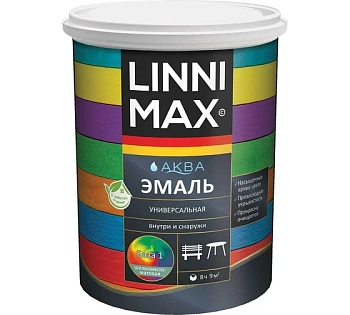 эмаль аква linnimax универсальная шелковисто-матовая sm b3, 0,85 л распродажа