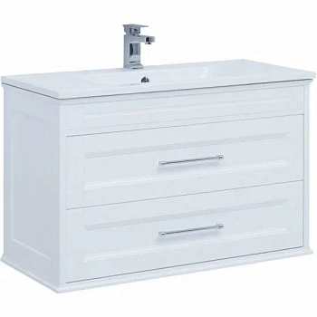 тумба бостон м 80 цв.белый матовый с раковиной