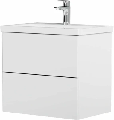 база под раковину gem напольная 60см, 2ящика push-to-open, цвет белый глянец
