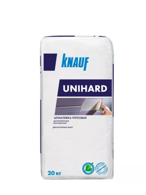 шпаклёвка гипсовая для заделки швов и стыков knauf унихард 20кг (60шт/под)