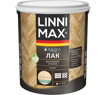 лак аква акриловый linnimax для паркета и полов для вн раб шелк-мат прозрачный, 2,5 л