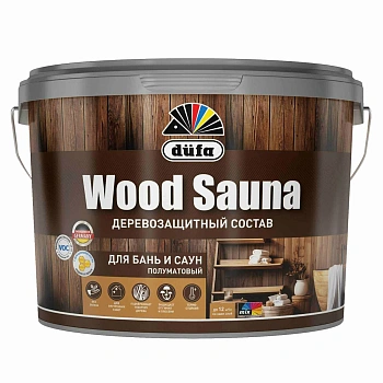 антисептик "dufa" wood sauna деревозащитный состав 9л