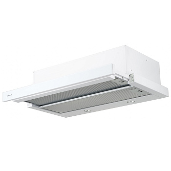 вытяжка кухонная акро wk-7 light eco twin glass 60см, белый 2led/870м3/3скор.
