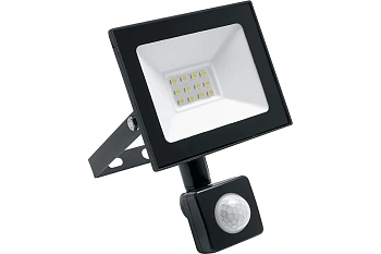 прожектор светодиодный sfl80-20 с выносным датчиком saffit 2835smd 20w 6400k ac220v/50hz ip65, черный в компактном корпусе
