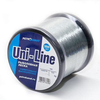 леска uniline 250г. 0,2мм, 3,4кг, (6730м) кратно 100м распродажа