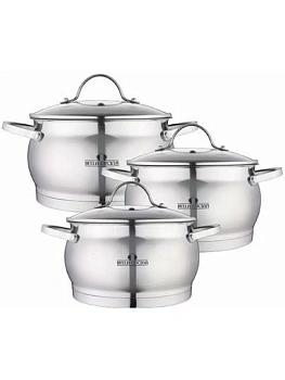 bc-2152 набор посуды 6пр, 3,1л, 5л, 8,5л