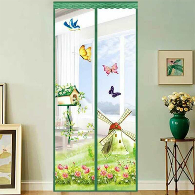 штора антимоскитная на дверь на магнитах dekotex image yh-13 green 100*210см (1/20)