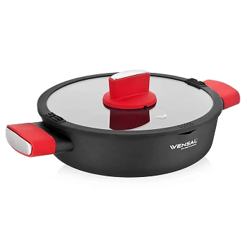 1026vs сотейник с крышкой vensal velours rouge кованый 24см