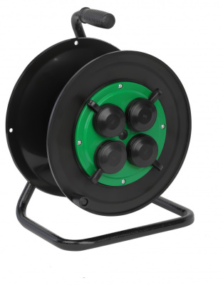 катушка пластиковая эра rp-4e-ip44 для подключения провода 4 розетки c заземлением с защитными крышками