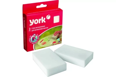 губка меламиновая универсальная 2шт/уп, 11,2*6,1*2,5см, цена за уп, 013300 york
