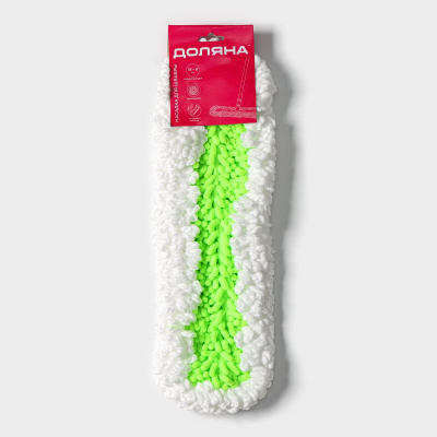 насадка для плоской швабры с гибкими краями доляна, 38?8 см, 90 гр, микрофибра букли, цвет белый