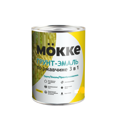 грунт-эмаль 3-в-1 алкидно-уретановая mokke желтый, 1,9 кг