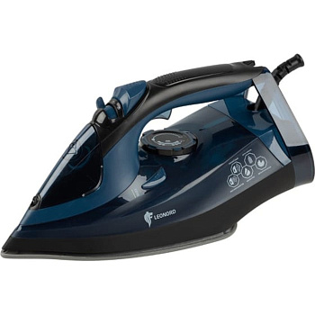утюг leonord le-1801 черно-синий, подошва керам., 3квт, пар, спрей, пар. удар, самоочистка 270079