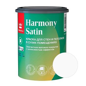 краска "harmony satin" база a 9 л для стен и потолков матовая (1) "тиккурила"