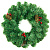 венок новогодний - 13 зеленый с шишками и ягодами пвх, d-40 см. (1)