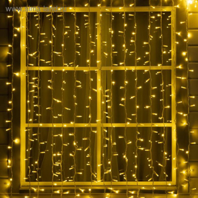 гирлянда «занавес» 2 ? 6 м, ip44, умс, белая нить, 1440 led, свечение тёплое белое, 220 в распродажа
