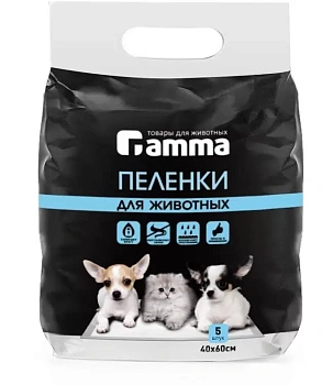пеленки для животных, 400*600мм (5 шт.), gamma