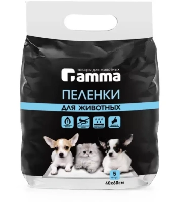 пеленки для животных, 400*600мм (5 шт.), gamma