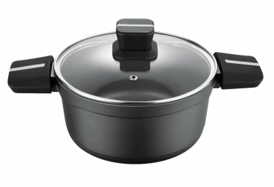 sg-6426 кастрюля со стеклянной крышкой 4,7л, 24*12см, лит.алюм.