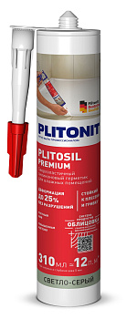 герметик plitonit plitosil premium светло-серый - 310 мл (1/12)