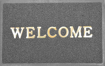 коврик придверный пористый comeforte "welcome" 40х60см серый 30шт/уп