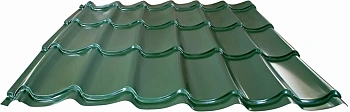 металлочерепица 1,18*2,25м 0,4мм classic modern pe ral 6005 зеленый мох уценка.