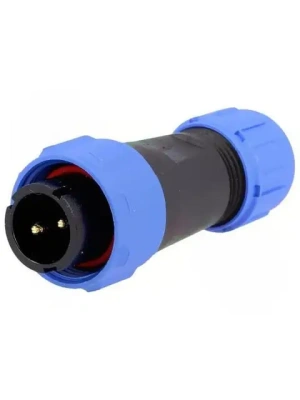 вилка кабельная weipu sp1310/p2i (разъем кругл, p13,"папа",pin:2,13а,ip68,250в,2мм2) распродажа