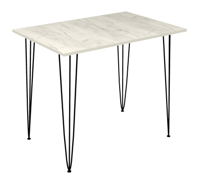 стол дарвин лдсп, 895*610, дуб крафт белый/черный