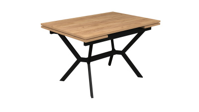 стол батлер лдсп 22мм, 1200 (1800)*850, дуб крафт золотой на металлокаркасе z 940 (цвет черный)