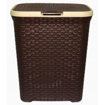 корзина для белья "ротанг" 60л. с крышкой (коричневая)