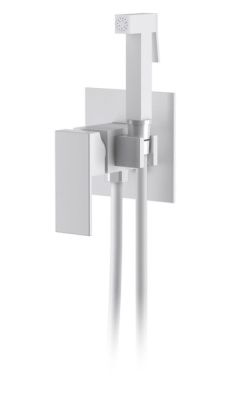 смеситель для душа dk bayern.liszt da1514508 с гигиеническим душем встраиваемый матовый белый