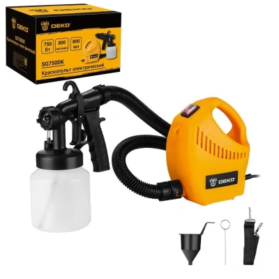 краскопульт сетевой deko sg750dk, 750вт, 0.8 л/мин