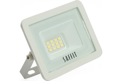 прожектор светодиодный saffit 2835smd, 10w 6400k ac220v/50hz ip65, белый в компактном корпусе, sfl90-10