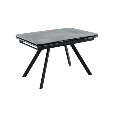 стол леон new 1200(1840)х800 керам,greys grey/кар.:черный мат. (муар) /черный глянец на ногах леон new (черный мат.(муар))