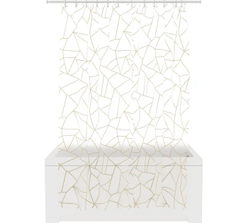 шторка для ванной комнаты peva "gold glass" 200*180 fora