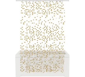 шторка для ванной комнаты peva "pixel" 200*180 fora