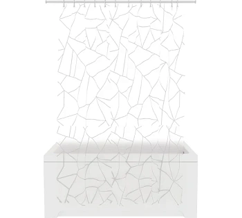 шторка для ванной комнаты peva "silver glass" 200*180 fora