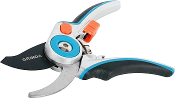 секатор grinda proline p-29 с эргономичными ал. рукоятками, плоскостной, 210 мм