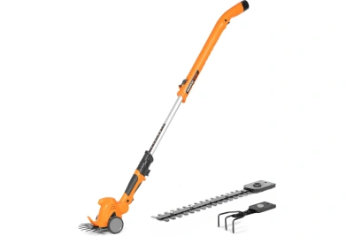 ножницы аккумуляторные daewoo daht 1212li set с телескопической штангой, 12в, li-ion 1х2ач