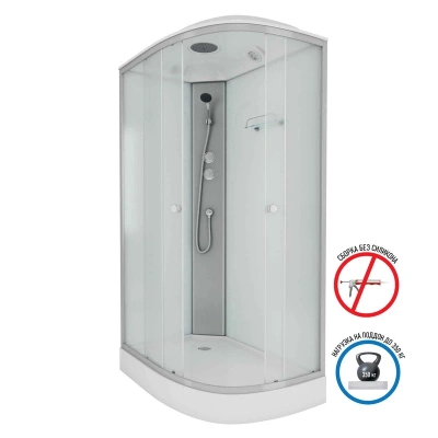 душ.каб. niagara eco e120/80/13l/mt (1200х800х2150) низкий поддон, стекло матовое