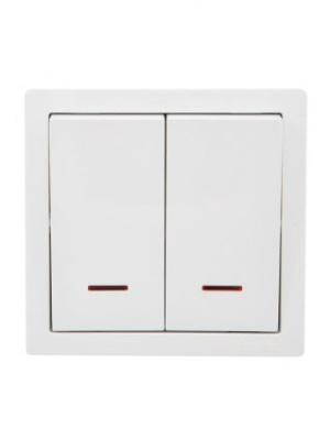 leto выключатель двойной белый (10шт/120шт)
